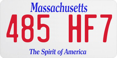 MA license plate 485HF7