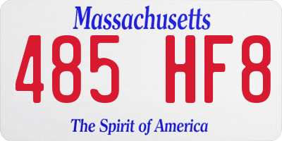 MA license plate 485HF8