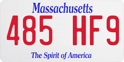 MA license plate 485HF9