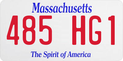 MA license plate 485HG1