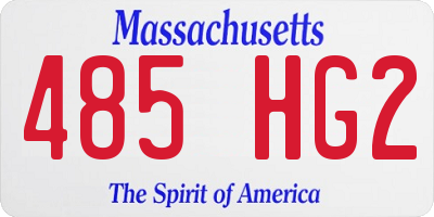 MA license plate 485HG2