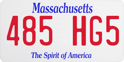 MA license plate 485HG5