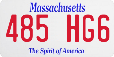 MA license plate 485HG6