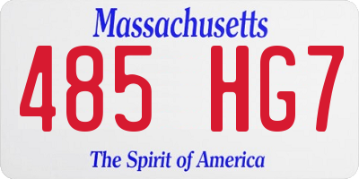 MA license plate 485HG7