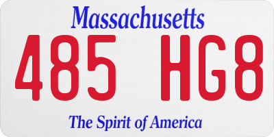 MA license plate 485HG8