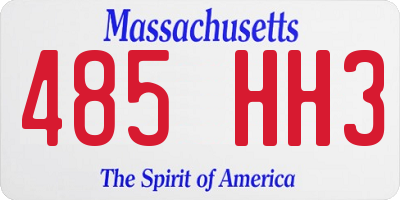 MA license plate 485HH3