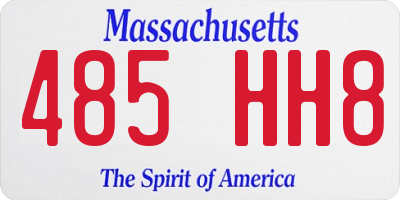 MA license plate 485HH8