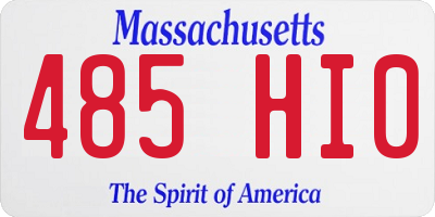 MA license plate 485HI0