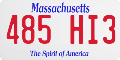 MA license plate 485HI3