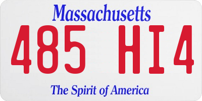 MA license plate 485HI4