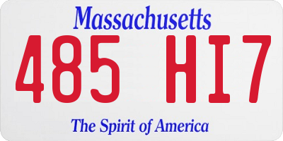 MA license plate 485HI7
