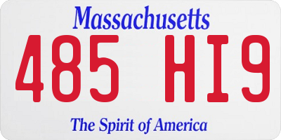 MA license plate 485HI9