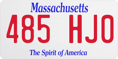 MA license plate 485HJ0