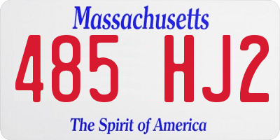 MA license plate 485HJ2