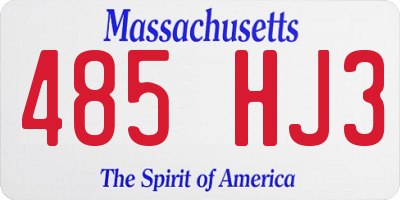 MA license plate 485HJ3