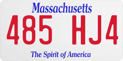 MA license plate 485HJ4