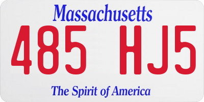MA license plate 485HJ5
