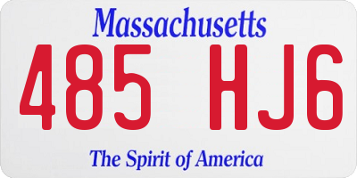MA license plate 485HJ6