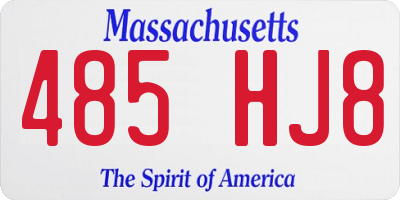 MA license plate 485HJ8