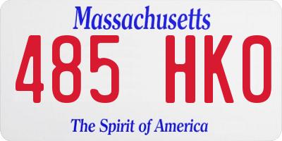 MA license plate 485HK0