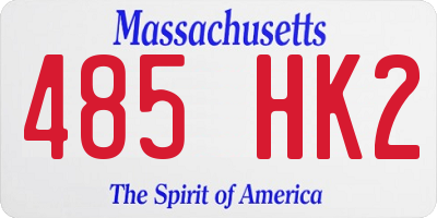 MA license plate 485HK2