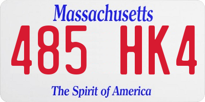 MA license plate 485HK4