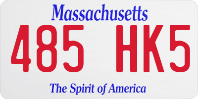 MA license plate 485HK5