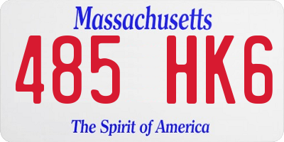 MA license plate 485HK6
