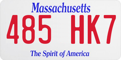 MA license plate 485HK7