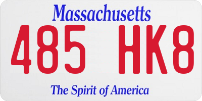 MA license plate 485HK8