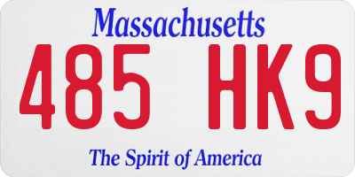 MA license plate 485HK9