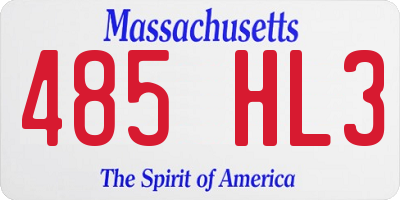 MA license plate 485HL3