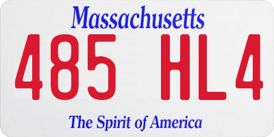 MA license plate 485HL4