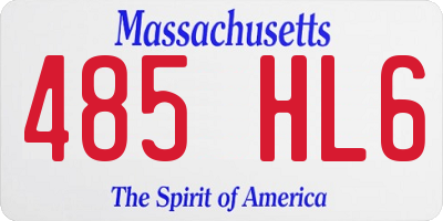 MA license plate 485HL6
