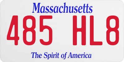 MA license plate 485HL8
