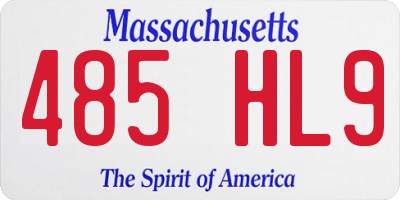 MA license plate 485HL9