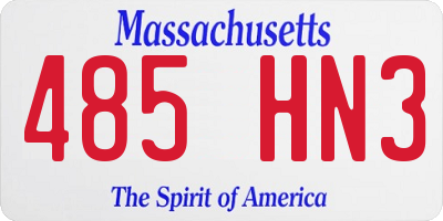 MA license plate 485HN3