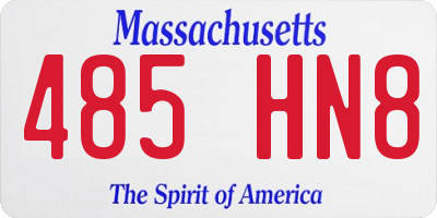 MA license plate 485HN8