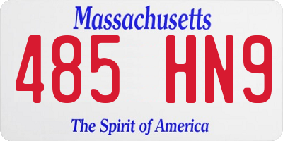 MA license plate 485HN9