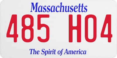 MA license plate 485HO4