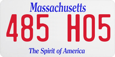 MA license plate 485HO5