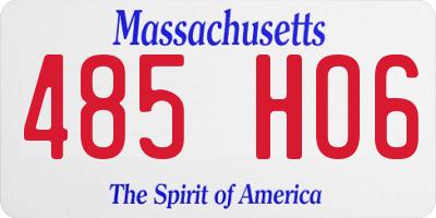 MA license plate 485HO6