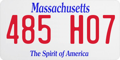 MA license plate 485HO7