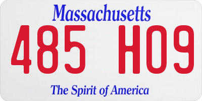 MA license plate 485HO9