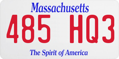 MA license plate 485HQ3