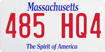 MA license plate 485HQ4