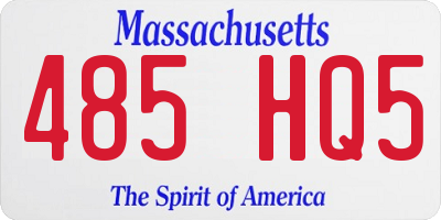 MA license plate 485HQ5
