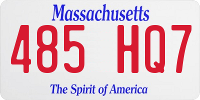 MA license plate 485HQ7