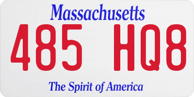MA license plate 485HQ8