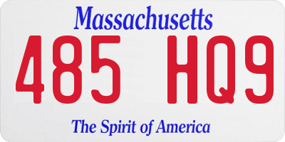 MA license plate 485HQ9